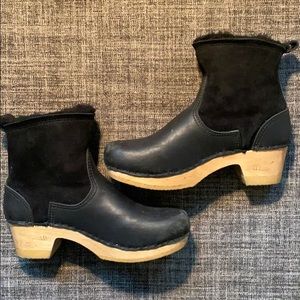 No.6 pull on shearling clog booties